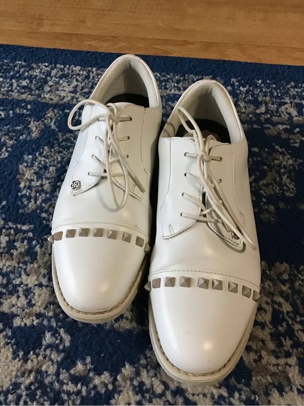 G/FORE White Stud-Accent Lace-Up Golf Shoes